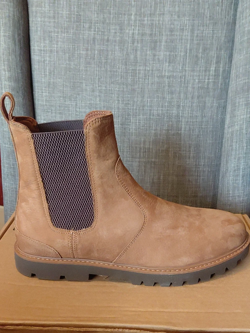 Toms Griffin Men's Brown Leather Chelsea Boots Size 12